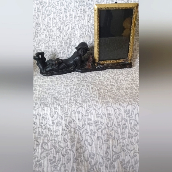 Antique Cast Iron and Brass picture frame - Picture 1 of 4